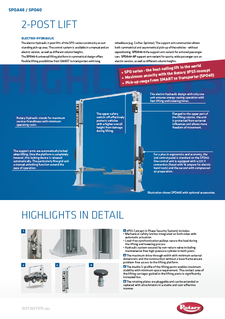 Brochure - Rotary 2 Post Lift 4.5t- SPO40M-5-EH2