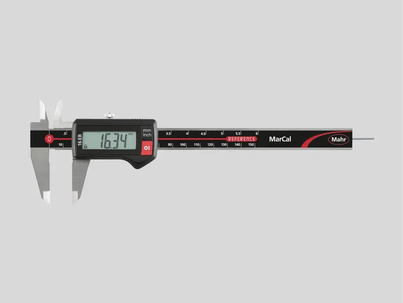 MarCal 16 ER Digital Calliper without Friction Wheel, 0-150mm/0-6" Range, Round Depth Rod -4103010